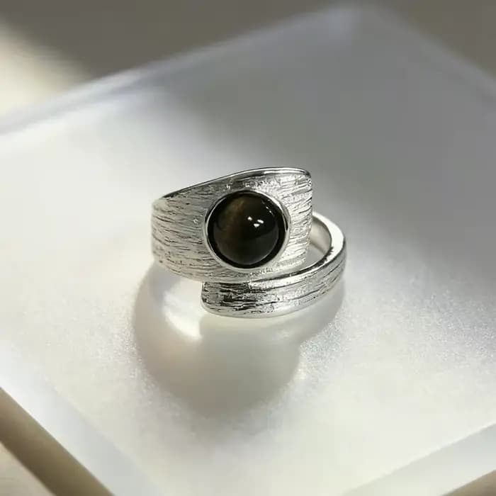 Bagues minimalistes faites à la main pour femmes, grandes pierres simples, bijoux fins, cadeau anti-allergie