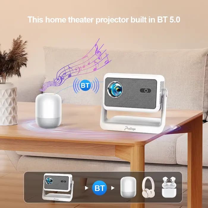 Projecteur de cinéma maison PROGAGA PG370 MAX Mini 4K 1080P Vidéo Android WIFI pour Smartphone 700ANSI Vidéoprojecteur portable