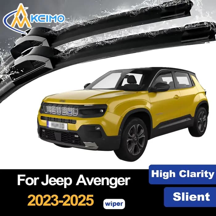 Balais d'essuie-glace avant pour Jeep Avenger 2023-2025 2023 2024 2025, noir Premium, accessoires d'essuie-glace de pare-brise de voiture