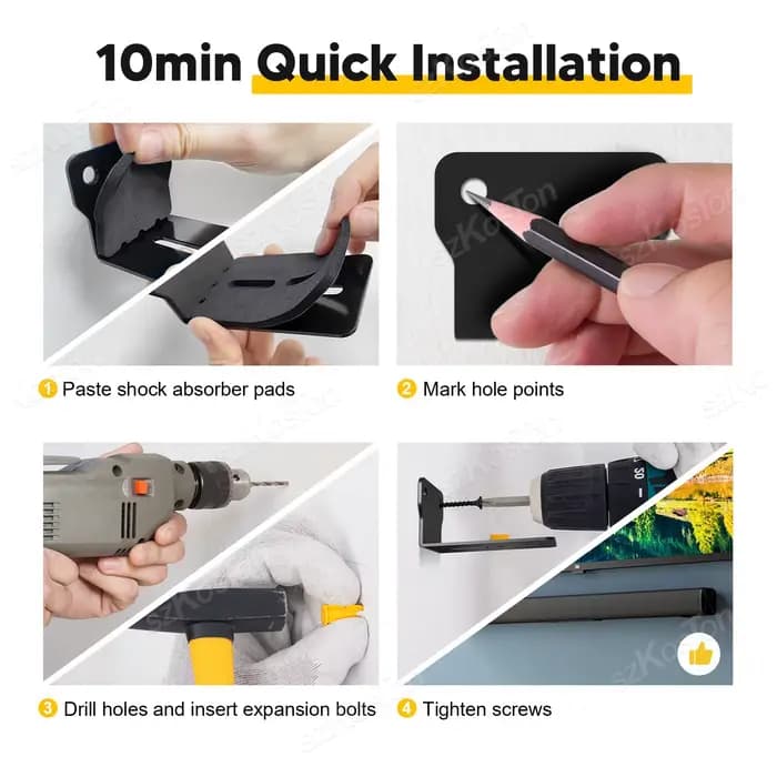 Supports muraux pour barre de son