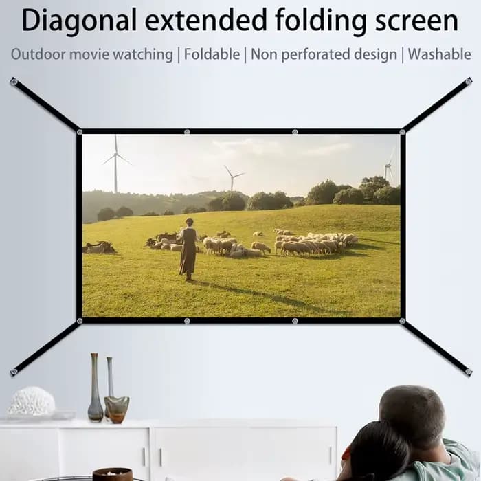 Écran portable pliable blanc souple 16:9