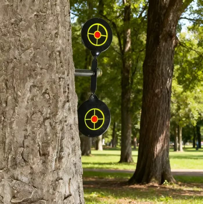 Pratique de tir en acier au carbone cible rotative à 360 degrés cible de fronde piquet en bois pratique cible en métal