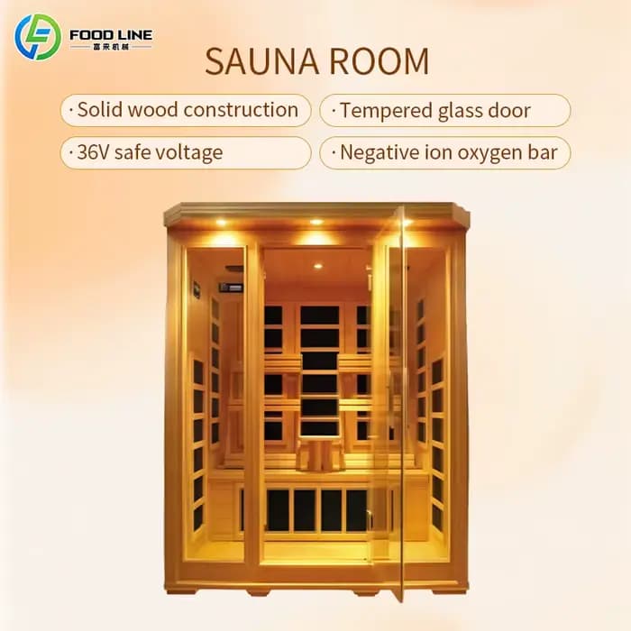 Sauna à vapeur extérieur commercial, grande capacité pour 6 à 8 personnes, sauna en bois massif pour hôtel, spa, parc aquatique