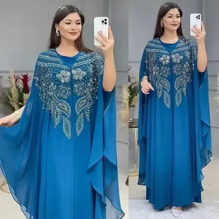 Abayas pour femmes dubaï luxe 2024 mousseline de soie Boubou robe de mode musulmane Caftan Marocain Occasions de fête de mariage Djellaba Femme