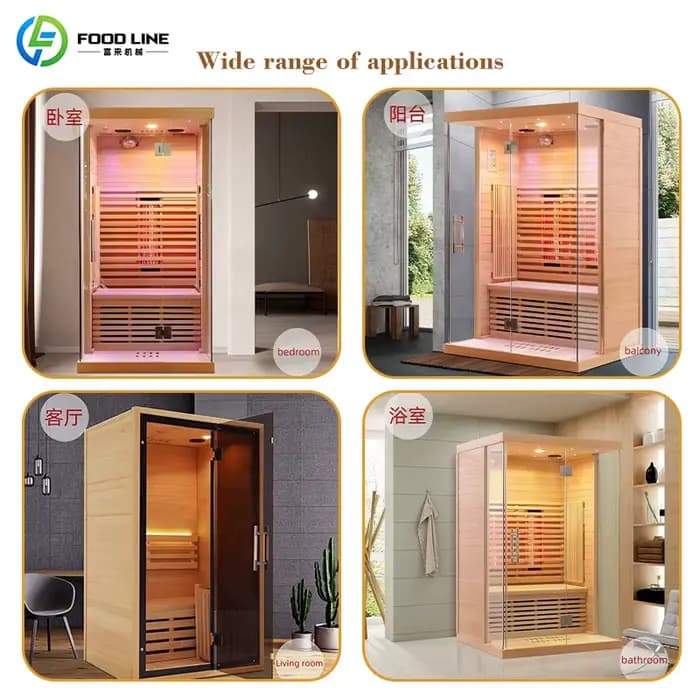Sauna à vapeur extérieur commercial, grande capacité pour 6 à 8 personnes, sauna en bois massif pour hôtel, spa, parc aquatique