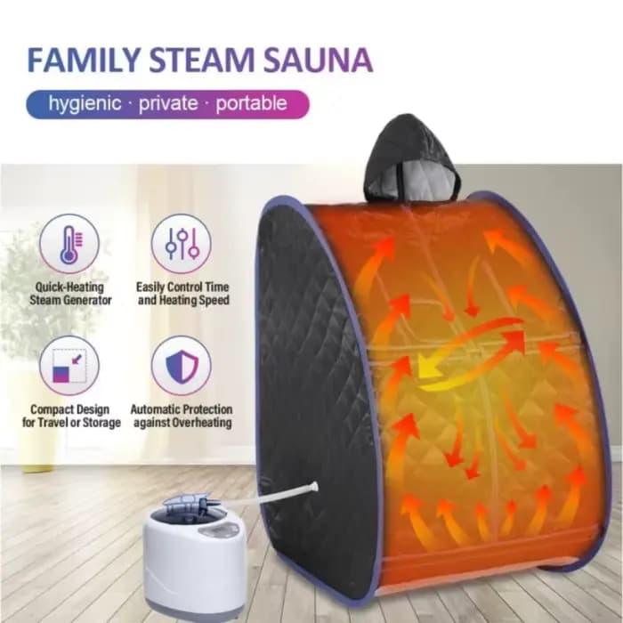 Sauna à vapeur Portable pour la maison, avec générateur 3L 1000W, télécommande et chaise pliable pour la relaxation