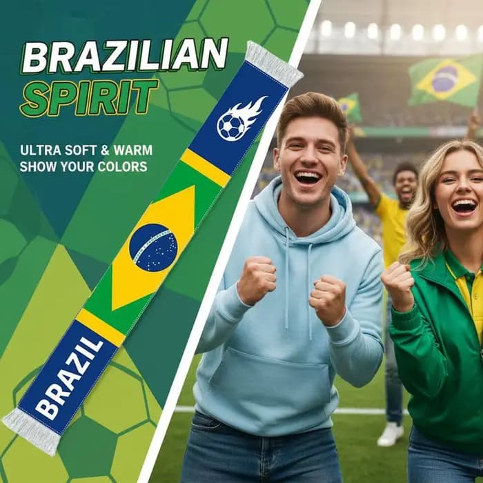 Écharpe de football avec drapeau de l'équipe nationale, accessoires de cheering pour supporters, écharpe en tissu doux pour les fournitures de fête
