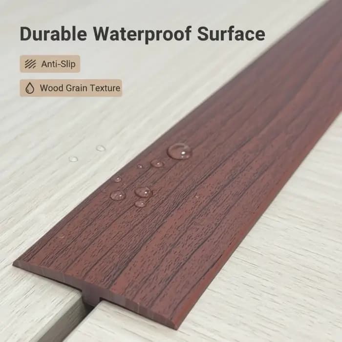 1 pièce 1m/2m/3m Bande de transition auto-adhésive pour moquette et carrelage, profil en T, cache-seuil, aspect bois pour usage domestique