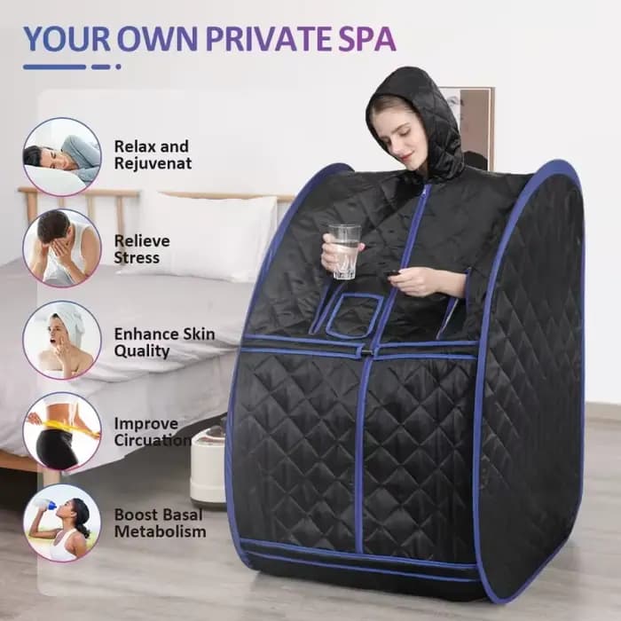 Sauna à vapeur Portable pour la maison, avec générateur 3L 1000W, télécommande et chaise pliable pour la relaxation