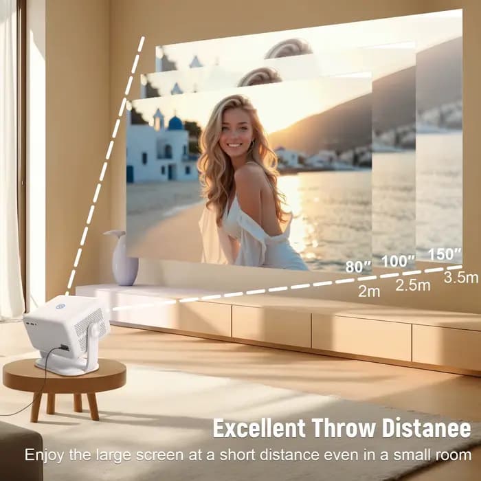 Projecteur Velec Compatible avec Netflix 650ANSI Android 13 Portable 4K natif Wifi6 BT5.2 1080P TP350 Correction automatique du Keystone