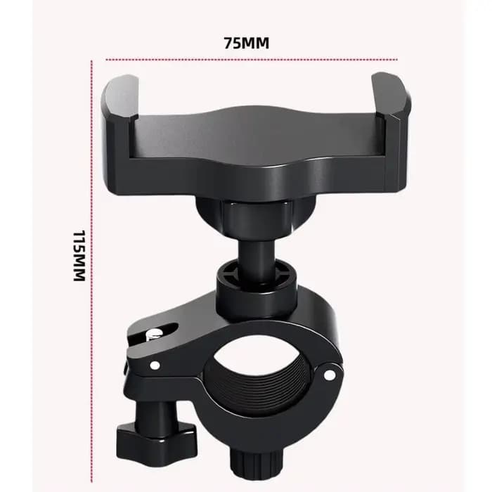 Support de téléphone universel à pince pour tube rond, rotatif à 360°, fixation sur guidon, pour téléphones de 5 à 7 pouces