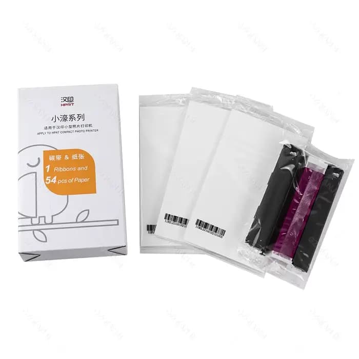 Imprimante photo couleur HPRT CP4100 4x6 pouces, imprimante de sublimation sans fil Bluetooth pour bureau et maison, avec 20 feuilles de papier et ruban