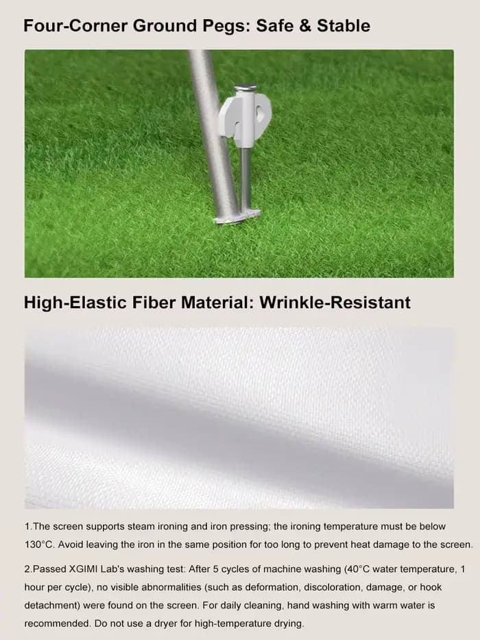 Écran de projecteur extérieur portable XGIMI de 70 pouces pour le camping ; pliable