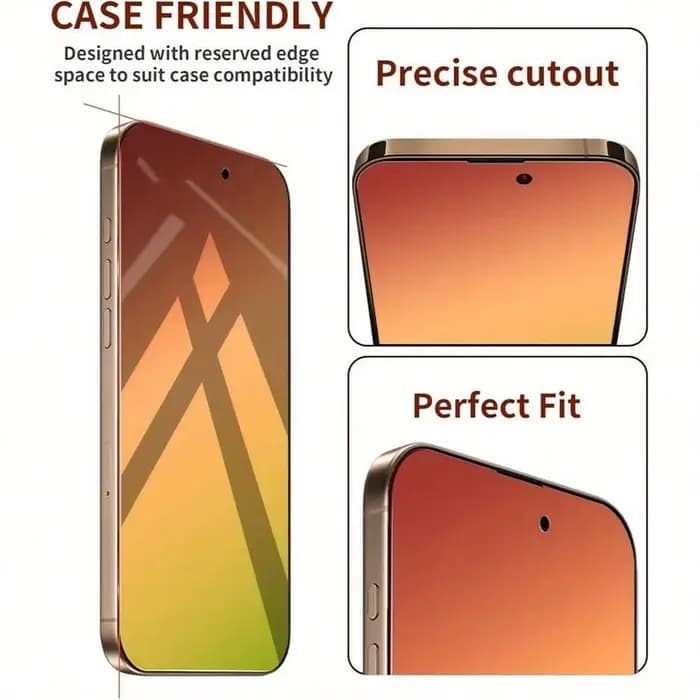 NNBILI 3 pièces protecteur d'écran de confidentialité adapté pour iPhone 17 16Pro Max Film de protection sans bulles dégradé de couverture complète