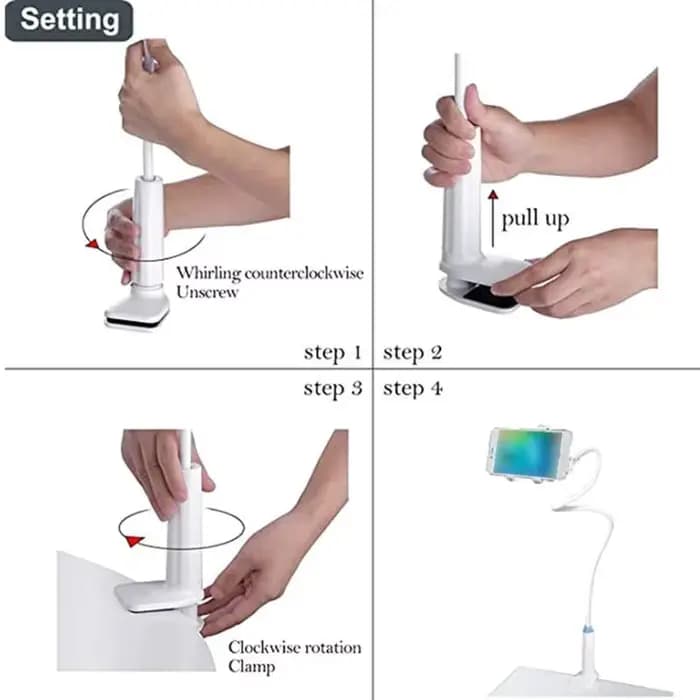 Support de téléphone à clipser avec bras long flexible, pince de fixation pour tous les téléphones mobiles, Switch et tablettes