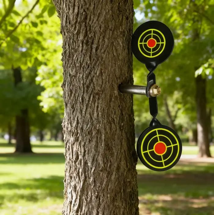 Pratique de tir en acier au carbone cible rotative à 360 degrés cible de fronde piquet en bois pratique cible en métal