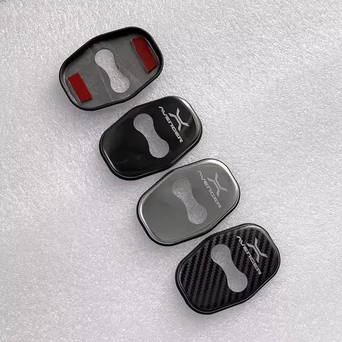 Accessoires pour Jeep Avenger 2023 2024, couvre-boucle de porte intérieure, autocollants de garniture, pièces automobiles en Fiber de carbone noire