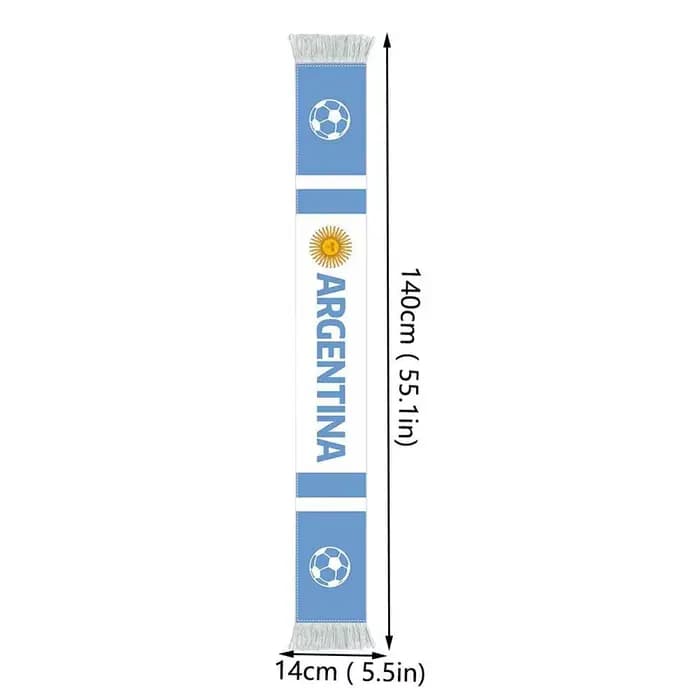 Écharpe de football avec drapeau de l'équipe nationale, accessoires de cheering pour supporters, écharpe en tissu doux pour les fournitures de fête