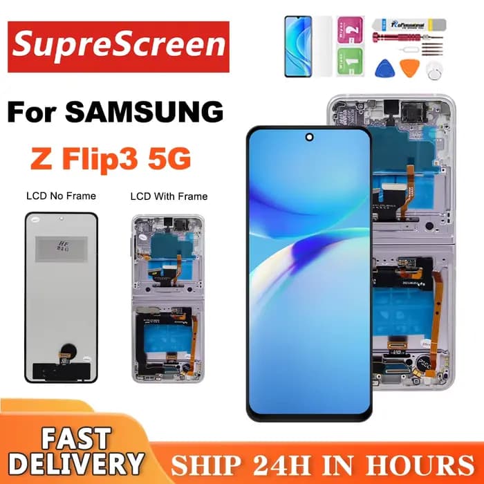 Écran Flip3 pour Samsung Galaxy Z Flip 3 5G F711 F7110, écran tactile LCD, numériseur, remplacement d'écran Flip3, ne peut pas être plié