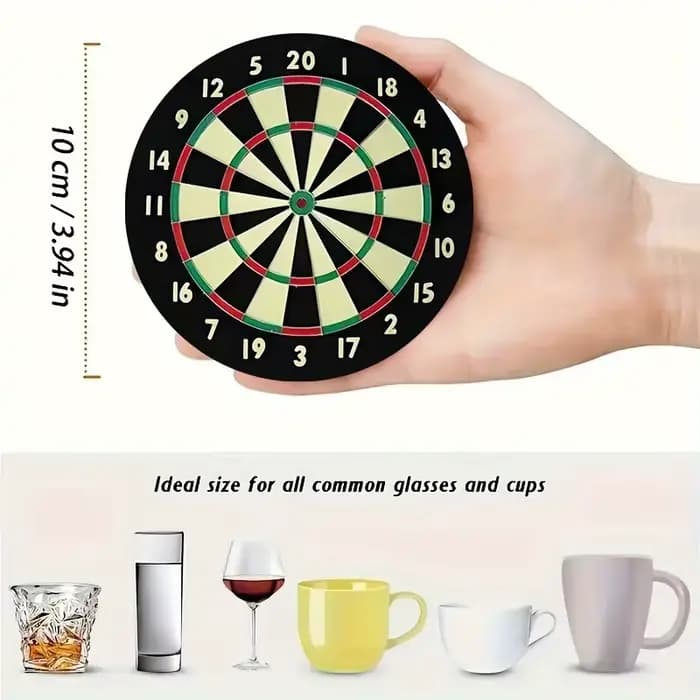 Sous-verres en bois à motif de cible de fléchettes 2D, lot de 6, adaptés aux boissons, aux tasses à thé et à café, pour la décoration de la maison et des restaurants