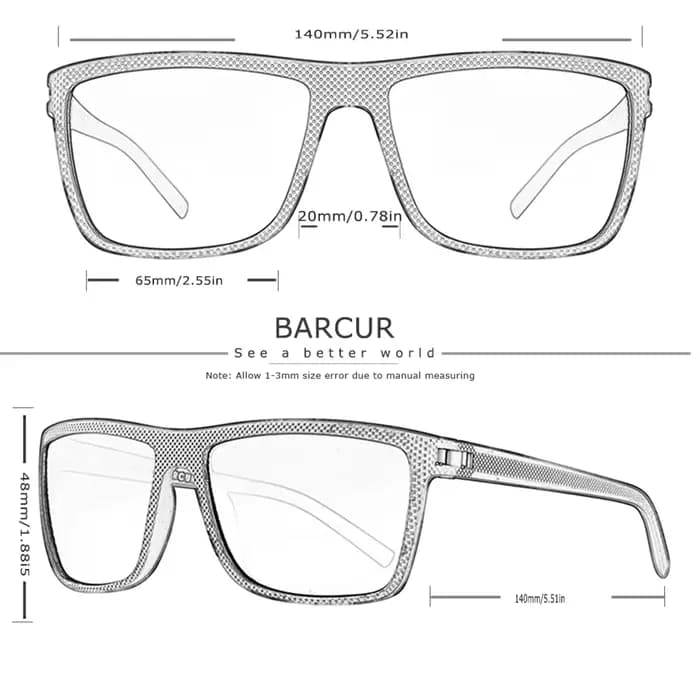 BARCUR Lunettes de soleil de style décontracté légères et confortables avec UV et éblouissement réduit. L'emballage de marque est un excellent article cadeau