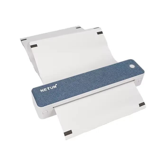 Imprimante portable A4 sans encre, imprimante mobile Bluetooth pour iPhone, iPad, ordinateur portable, PC, imprimante miniature pour documents et photos au format lettre