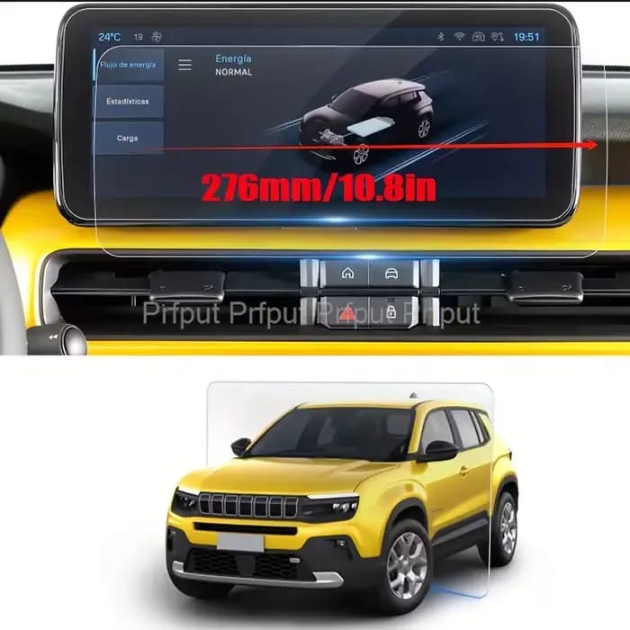 Protecteur d'écran en PET, 2 pièces, pour Jeep Avenger 2024 – 2026, 10.25 pouces, affichage Radio multimédia, accessoires d'intérieur automobile