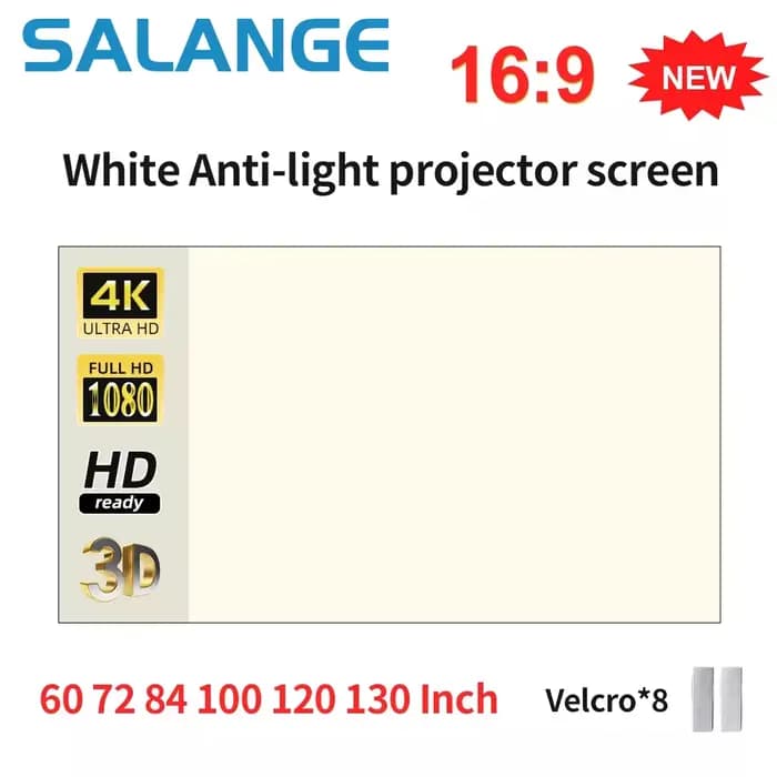 Écran de projecteur Salange grille blanche Anti-lumière 16:9 écran de Projection grand Angle de visi
