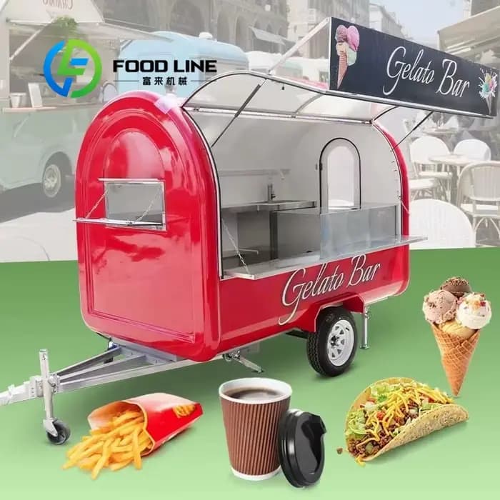 Kiosque de restauration mobile économique pour carnaval de rue, petite remorque à café, chariot de v