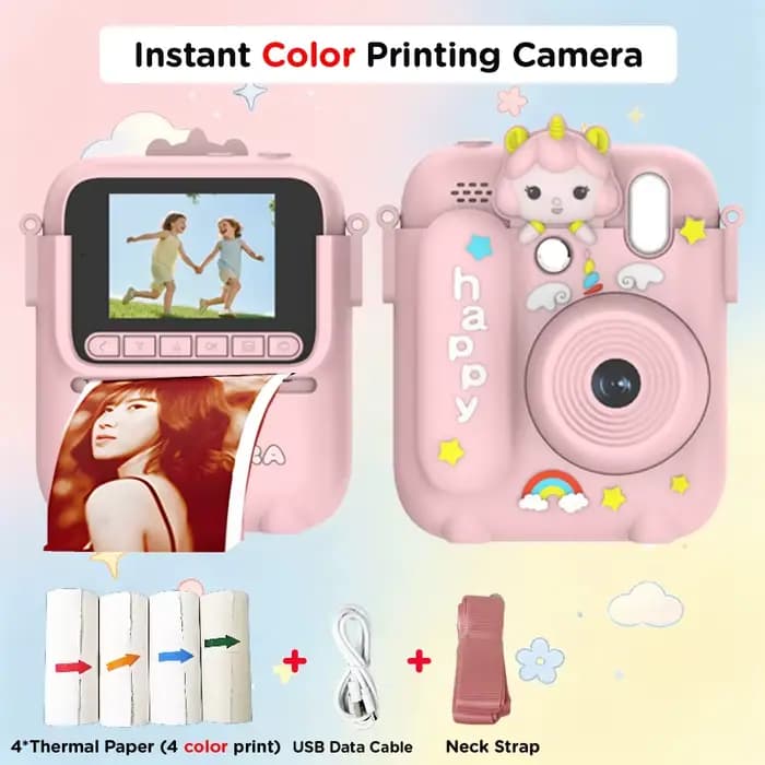 Appareil photo instantané pour enfants avec écran de 2,4 pouces, appareil photo numérique HD 1080P,