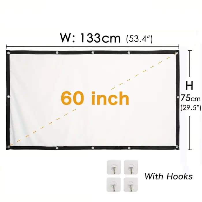 Écran de projecteur Portable 16:9, écrans de Projection pliables, cinéma maison, cinéma intérieur et