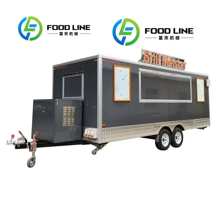 Camion mobile alimentaire avec remorques de concession alimentaire de cuisine complète à vendre