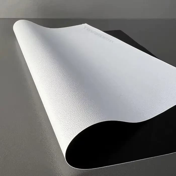 Échantillon de tissu pour écran de projection ALR gris cristal/blanc cinéma/fibre de verre nano méta