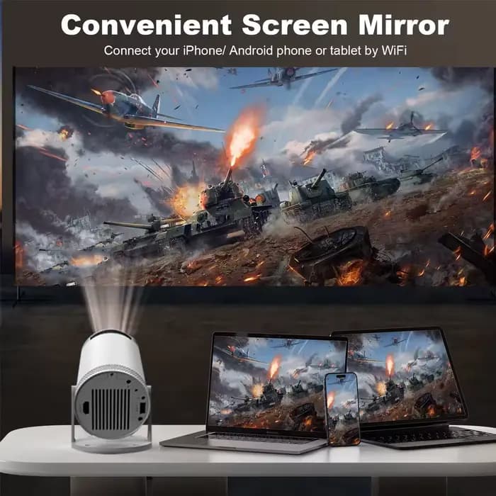 Nouveau projecteur HY300 2026 4K Android 11 Wifi6 290ANSI Allwinner H713 BT5.0 1080P 1280*720P Cinéma Extérieur Portable 