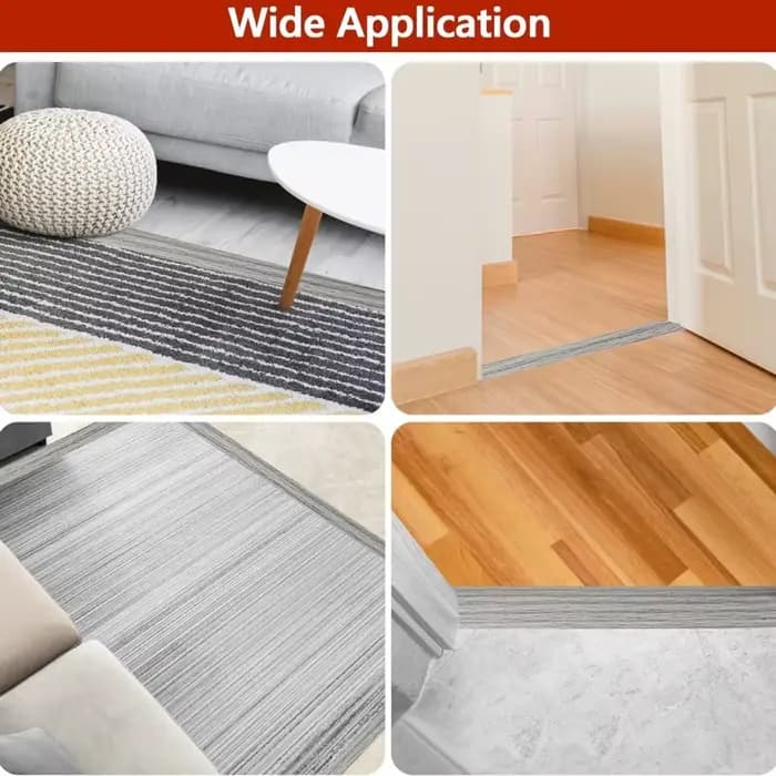 Bande de Transition pour tapis à carrelage, 1m x 3cm, résistant à l'usure, couverture de seuil découpable, bande de garniture de bordure en PVC auto-adhésive, 1 pièce