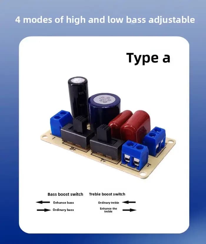 Filtre de Diviseur de Fréquence Audio 2 Voies pour Haut-Parleur Compact 150W Réglable