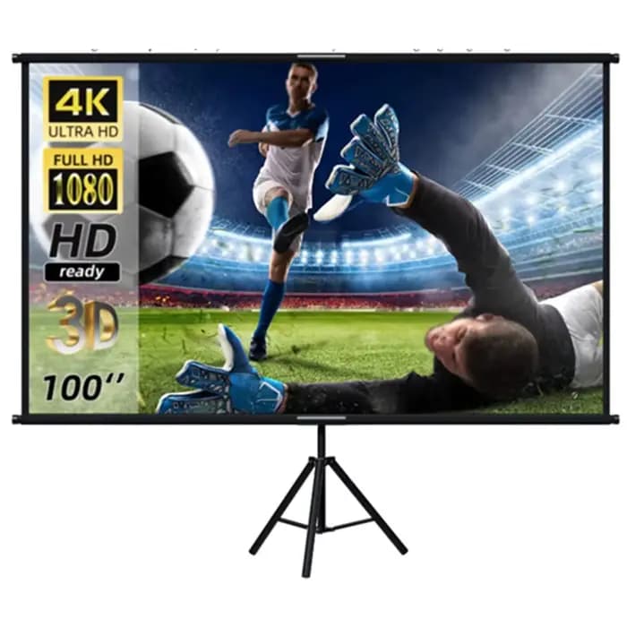 Écran de projection 120' avec support simple - 4K HD 16:9