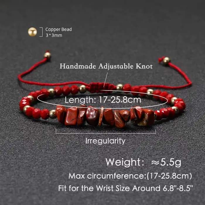 Bracelet bohème en pierre concassée en cristal, fait à la main, pour Couple, amitié, mode, perles en pierre simples, tressé, bijoux