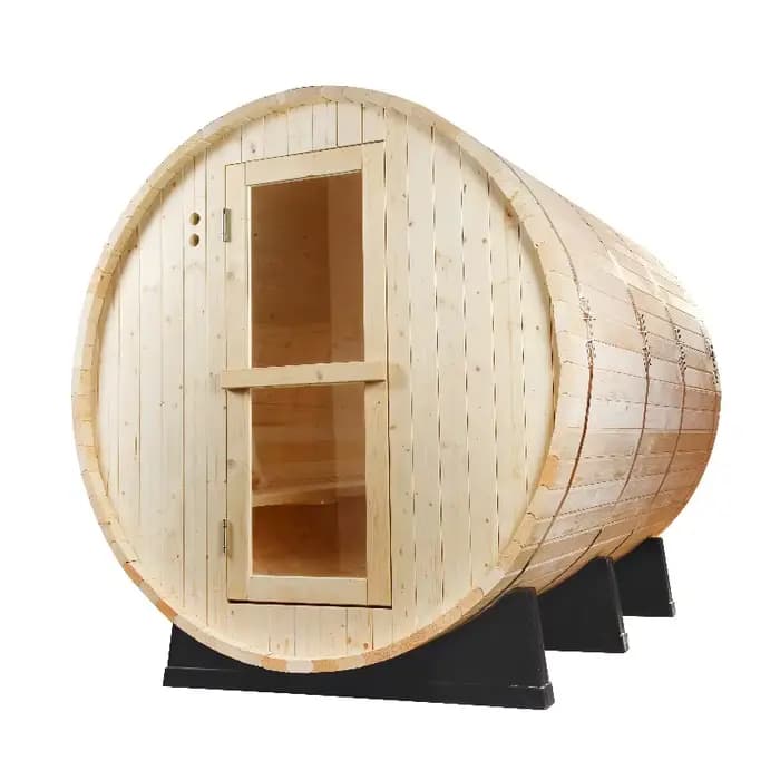 Sauna rond personnalisé pour 3-4 personnes, sauna sec traditionnel de haute qualité en bois massif pour l'extérieur