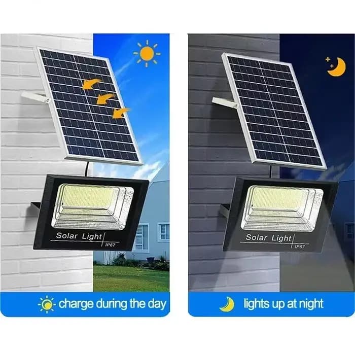 JVEE 30W 1000mAh projecteurs solaires télécommande alimenté projecteur extérieur étanche IP67 Villa lampadaire Angle réglable