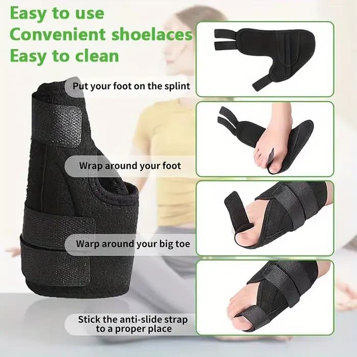 1 paire de séparateurs stabilisateurs réglables pour le gros orteil, support pour les pieds jour et nuit pour hommes et femmes, adapté à la main gauche et à la main droite