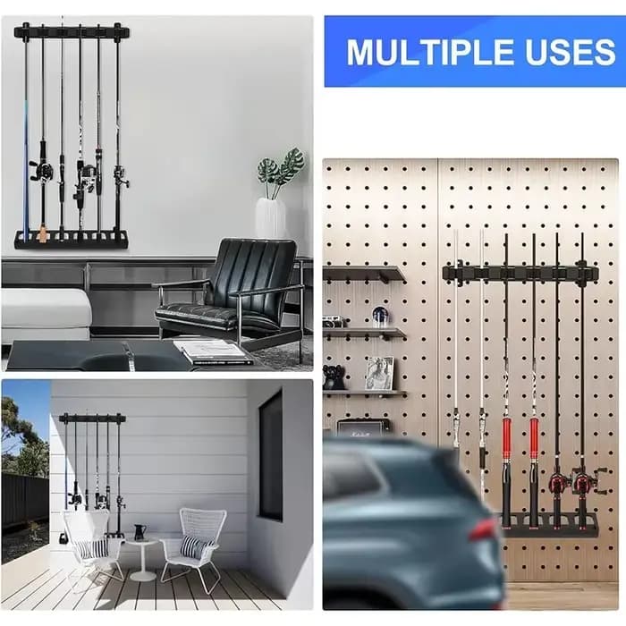 Supports de canne à pêche support à 6 tiges support pour mât Vertical support mural support de pêche modulaire pour mur de Garage peu encombrant 4/2 pièces