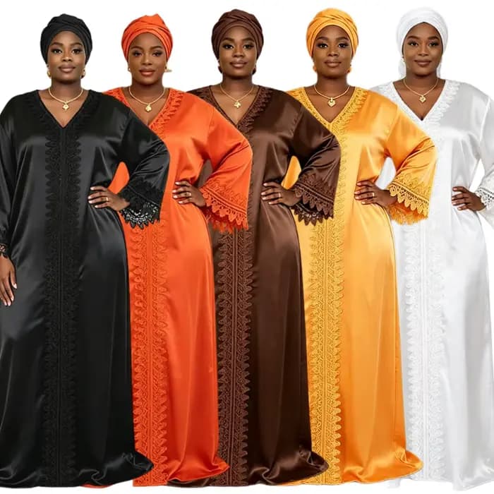 Abayas pour femmes Dubaï Djellaba Femme Robe de mode musulmane africaine Caftan Marocain Robes de soirée Satin Boubou Robe 2026