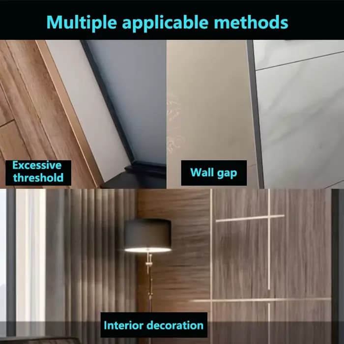 Lot de 6 profilés de transition en aluminium en forme de T pour carrelage, bande de joint de finition 35,4 po x 0,78 po, noir, argent, or
