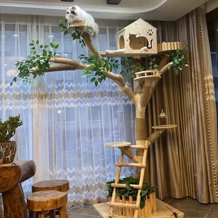 Arbre de simulation d'intérieur pour chat, grand cadre d'escalade familial, fournitures de dressage pour animaux de compagnie, grattoirs à tour pour chats, accessoires pour animaux de compagnie