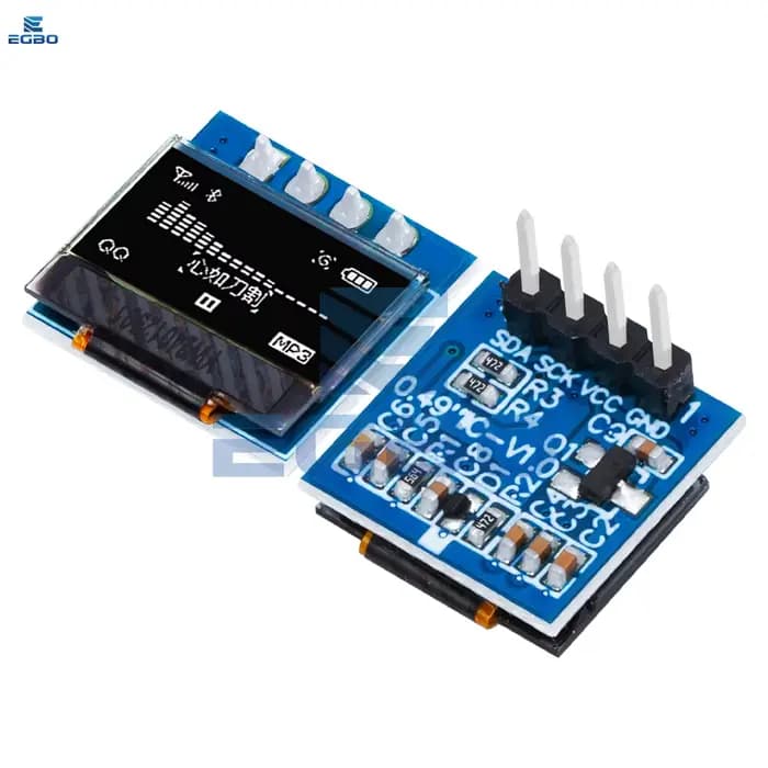 EGBO – Module LCD d'affichage OLED de 0.49 pouces, blanc, écran de 0.49 pouces, 64x32, Interface I2C IIC, pilote SSD1306 pour Arduino AVR STM32, 1 à 5 pièces