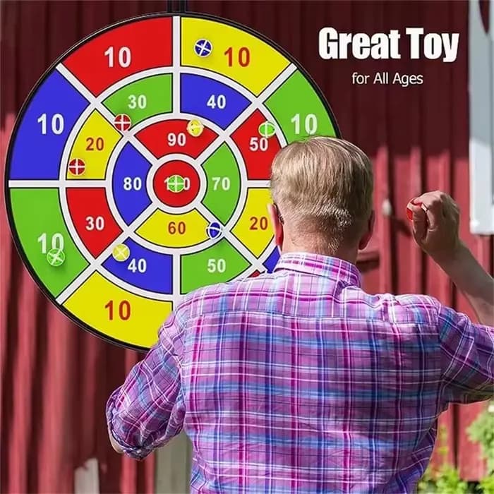 Jeu de fléchettes géantes avec cible adhésive – Jouet sportif interactif pour toute la famille – Jeu éducatif d'arithmétique pour intérieur et extérieur – Amusant pour les fêtes