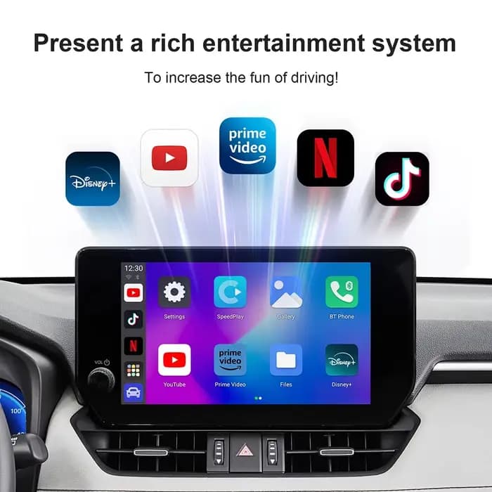 Boîte AI Carplay MRSVI Android 13 sans fil, boîte intelligente Android AI pour Youtube Netflix Toyota Mazda Hyundai Haval GMC Ford MG VW Kia