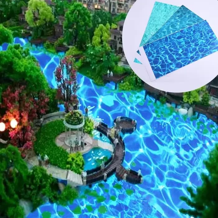 Simulation de Sections de rivière, bricolage, effets de rivière d'eau, motif fluide, lacs pliables décorés, fabrication de modèles de scène
