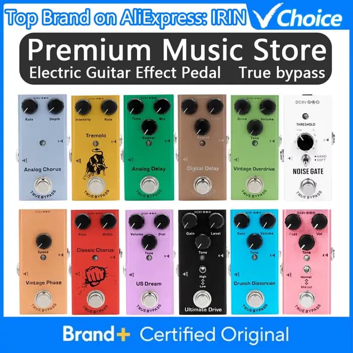 JEEffprotected-Pédale électrique Vintage Overdrive, Distortion Crunch, Distortion, US repll, Classic Chorus, Vintage Phase, Digital Delay
